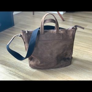Theory Brown Suede Messenger Bag